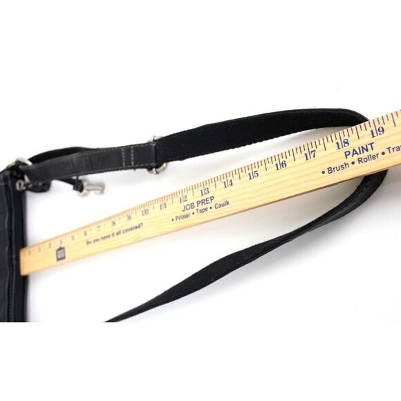 FOSSIL BLACK GENUINE LEATHER KEY CHAIN X-BODY MESSENGER SHOULDER BAG HANDBAG - Picture 16 of 16